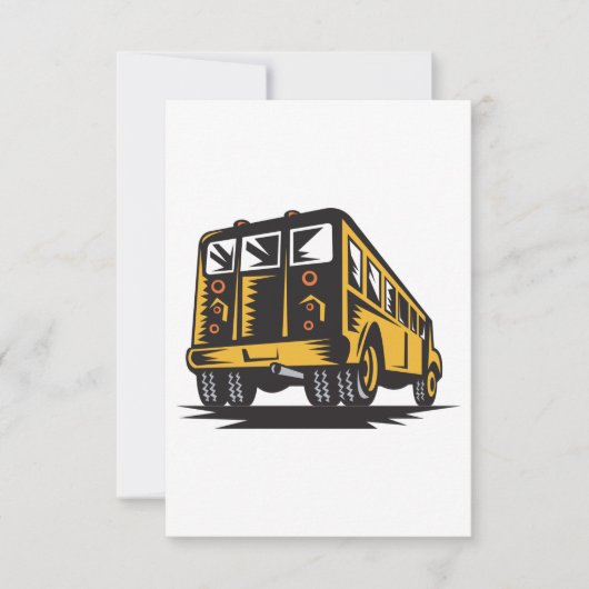 レトロスクールバスヴィンテージ黄 サンキューカード (正面)