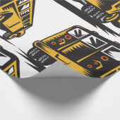 レトロスクールバスヴィンテージ黄 ラッピングペーパー (角)