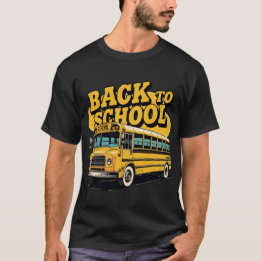 レトロスクールバス新学期子供 Tシャツ