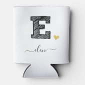 レトロスケッチモノグラムレターE、クーラーボックス 缶クーラー (正面)