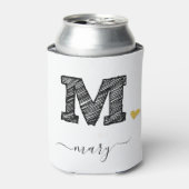 レトロスケッチモノグラムレターM、クーラーボックス 缶クーラー (缶正面)