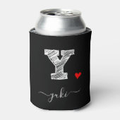 レトロスケッチモノグラムレターY、クーラーボックス 缶クーラー (缶正面)