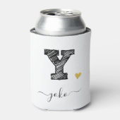 レトロスケッチモノグラムレターY、クーラーボックス 缶クーラー (缶正面)