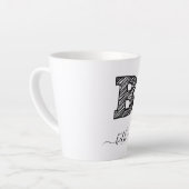 レトロスケッチモノグラム文字B、ラテMug カフェラテマグ (左アングル)
