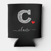 レトロスケッチモノグラム文字C、クーラーボックス 缶クーラー (正面)