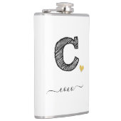 レトロスケッチモノグラム文字C、フラスコ フラスク (右)