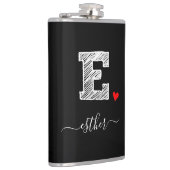 レトロスケッチモノグラム文字E、フラスコ フラスク (右)