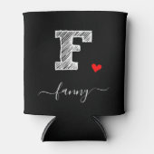 レトロスケッチモノグラム文字F,クーラーボックス 缶クーラー (正面)