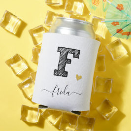 レトロスケッチモノグラム文字F,クーラーボックス 缶クーラー