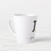レトロスケッチモノグラム文字J、ラテMug カフェラテマグ (左アングル)
