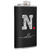 レトロスケッチモノグラム文字N、フラスコ フラスク (右)