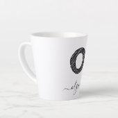 レトロスケッチモノグラム文字O、ラテMug カフェラテマグ (左アングル)