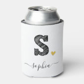 レトロスケッチモノグラム文字S、クーラーボックス 缶クーラー (缶正面)