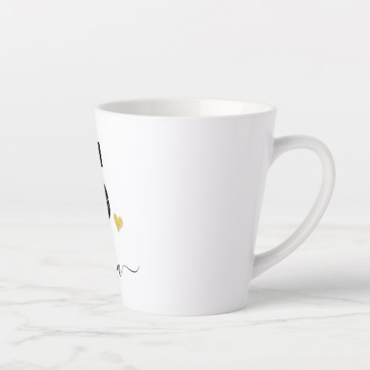 レトロスケッチモノグラム文字S、ラテMug カフェラテマグ (右)