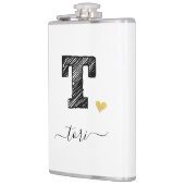 レトロスケッチモノグラム文字T、フラスコ フラスク (左)