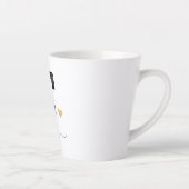 レトロスケッチモノグラム文字T、ラテMug カフェラテマグ (右)