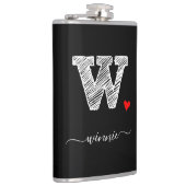 レトロスケッチモノグラム文字W、フラスコ フラスク (右)