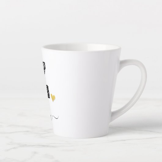 レトロスケッチモノグラム文字Z、ラテMug カフェラテマグ (右)