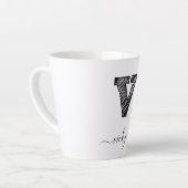 レトロスケッチモノグラムLetter V、ラテMug カフェラテマグ (左アングル)