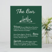 レトロスケッチ手描きバー結婚の卓上記号 招待状 (スタンド正面)