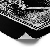 レトロスケルトンひざまずくシーナータロットカードWicc ポスター (角)