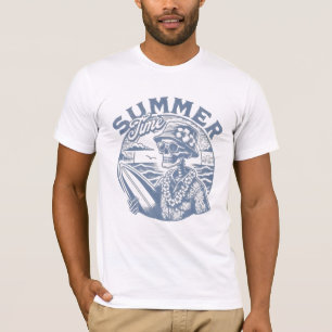 レトロスケルトンサーファー夏のTシャツ» Tシャツ