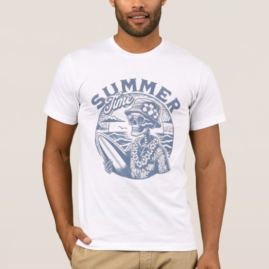 レトロスケルトンサーファー夏のTシャツ» Tシャツ (正面)