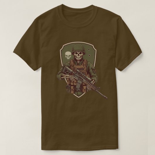 レトロスケルトンソルジャー Tシャツ (デザイン正面)