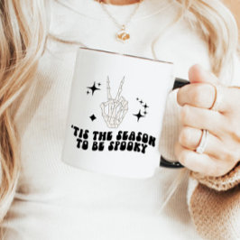 レトロスケルトンピースサインハロウィンマグ マグカップ