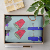 レトロスケートで滑るパーティーティッシュペーパー 薄葉紙 (ギフト)