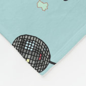 レトロスケートで滑るリンクリケット フリースブランケット (角)