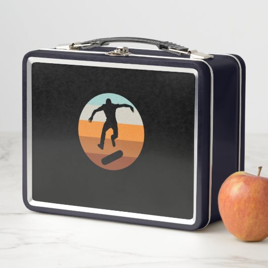レトロスケートボーダースケートボードスケートボードスケート メタルランチボックス (インサイチュ)