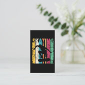 レトロスケートボードジャンプスケートで滑るシルエット 名刺 (スタンド正面)