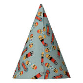 レトロスケートボードブルークールスケートボード誕生日 パーティーハット (裏面)