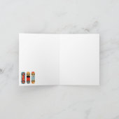 レトロスケートボードブルークールパターン カード (内部)