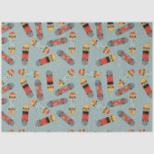 レトロスケートボードブルークールパターン 薄葉紙 (正面)