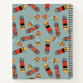 レトロスケートボードブルークール名前をカスタムする ノートブック (裏面)