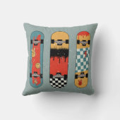 レトロスケートボードブルークール クッション (裏面)