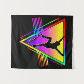 レトロスケートボード シルエットスケーター タペストリー (正面(横))