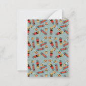 レトロスケートボード ブルー かっこいい オーダーネーム キッズ ノートカード (裏面)