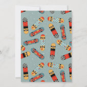 レトロスケートボード ブルー クールスケートボーダー 誕生日 招待状 (裏面)