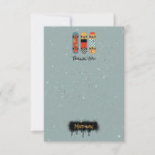 レトロスケートボード ブルー クール カスタムネーム キッズ サンキューカード (正面)