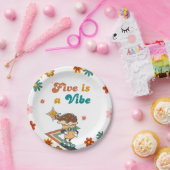 レトロスケートボードFIVEはヴィベ5誕生日 ペーパープレート (パーティー)