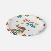 レトロスケートボードFIVEはヴィベ5誕生日 ペーパープレート (アングル)