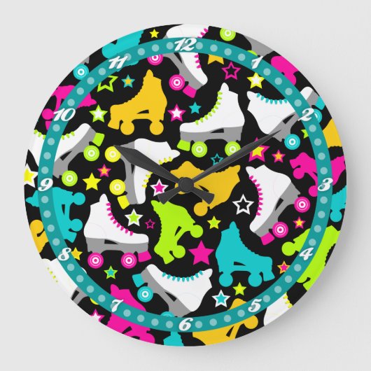 レトロスケート ラージ壁時計 (正面)