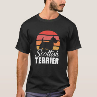 レトロスコティッシュテリア犬ブリードヴィンテージスコッティ Tシャツ