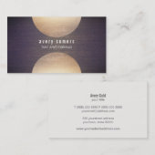 レトロスタイリスト金ゴールドサークルと木目モダンお尻 名刺 (正面/裏面)