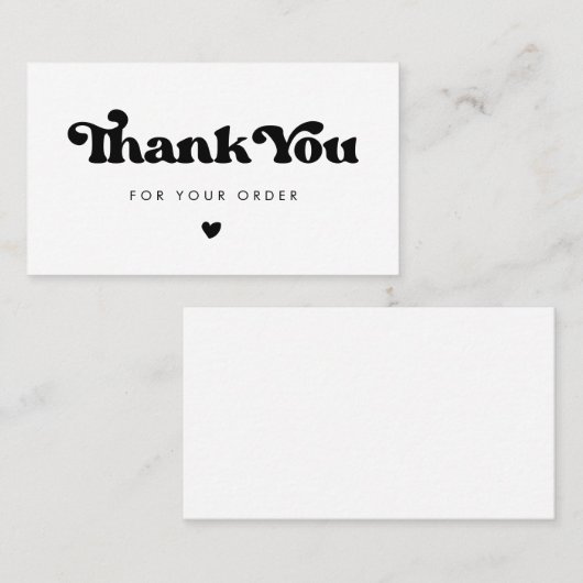 レトロスタイリッシュご注文カードをありがとう 名刺 (正面/裏面)