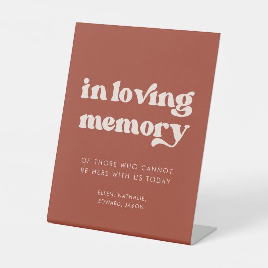 レトロスタイリッシュなテラコッタ愛する記憶の中 台座サイン (正面)