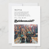 レトロスタイリッシュなブライドメイド写真メッセージカード 招待状 (正面)